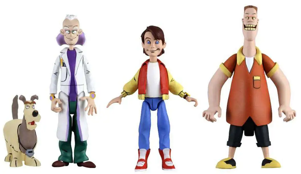 NECA Back to the Future The Animated Series Toony Classics Doc Brown, Marty McFly & Biff Set of 3 Action Figures