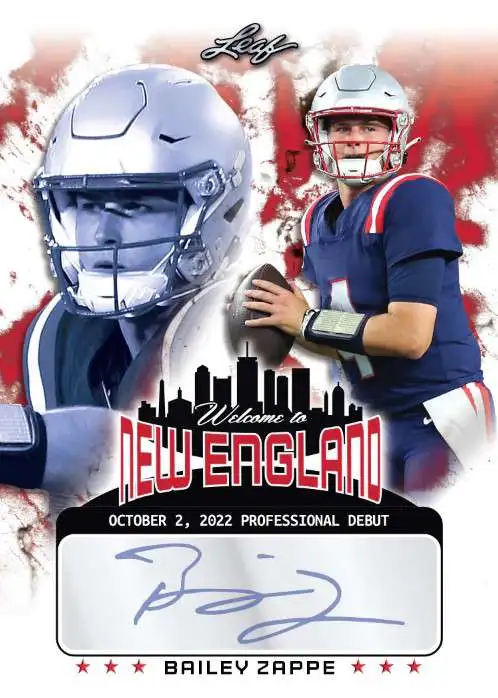 Bailey Zappe New England Patriots Autographed Red Custom Football Jers –  Manchester sports card store