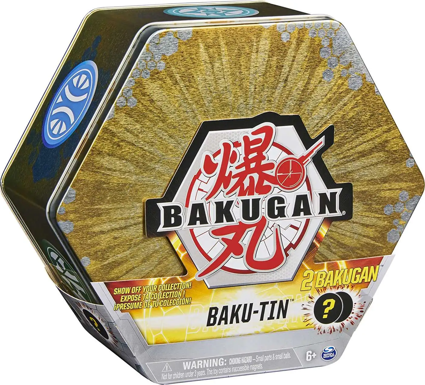 Bakugan Battle Planet Gold Baku-Tin Includes 2 Mystery Bakugan Spin Master  - ToyWiz