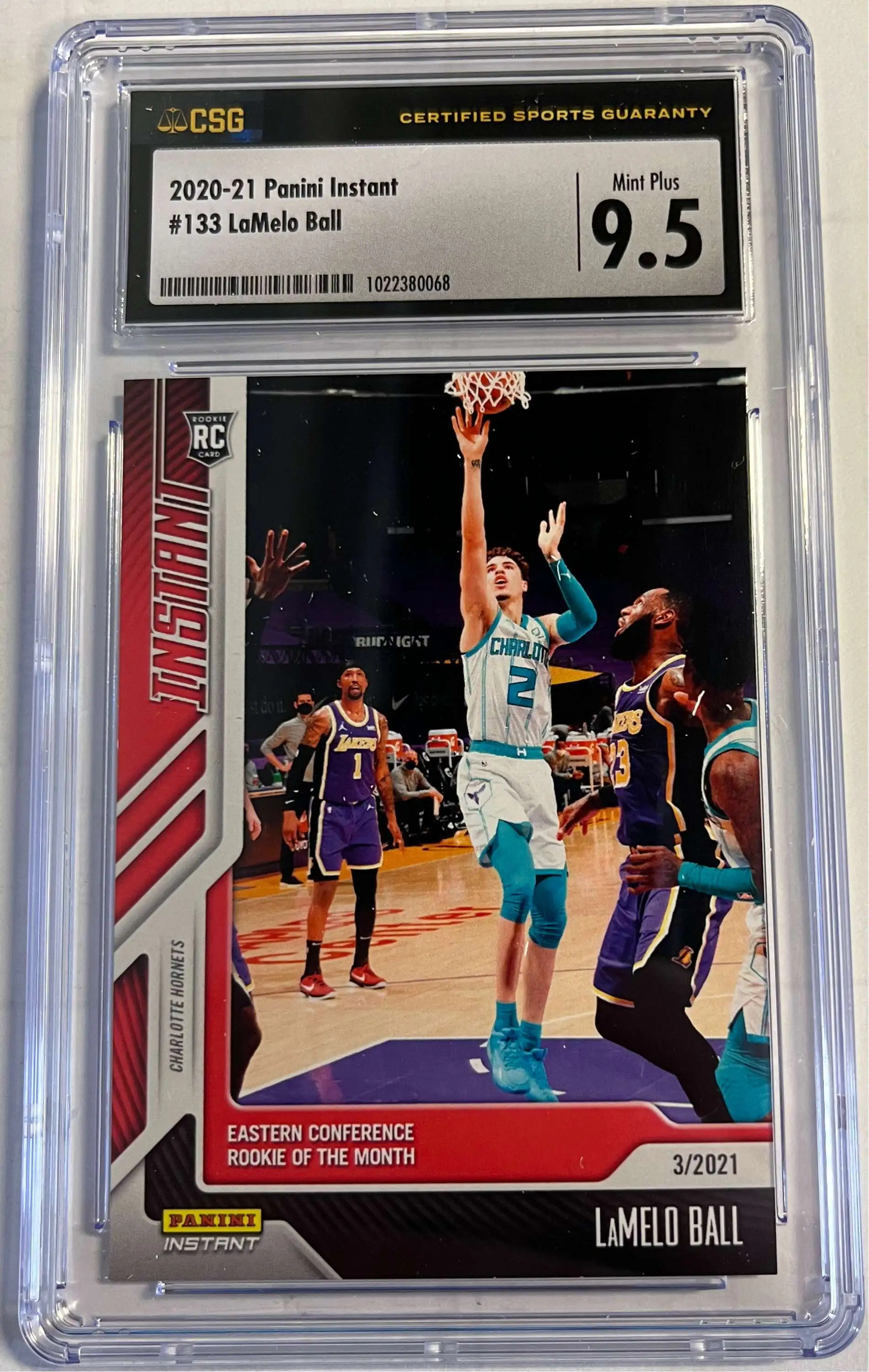 NBA 2020 Panini Instant LaMelo Ball Rookie Graded Card #133 [Eastern Conference Rookie Of The Month] [CSG 9.5]