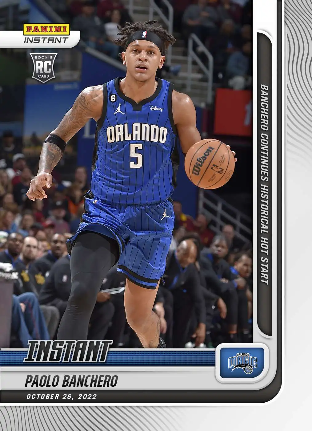 NBA Orlando Magic 2022-23 Instant Basketball Paolo Banchero #16 [Rookie Card, Continues Historical Hot Start]