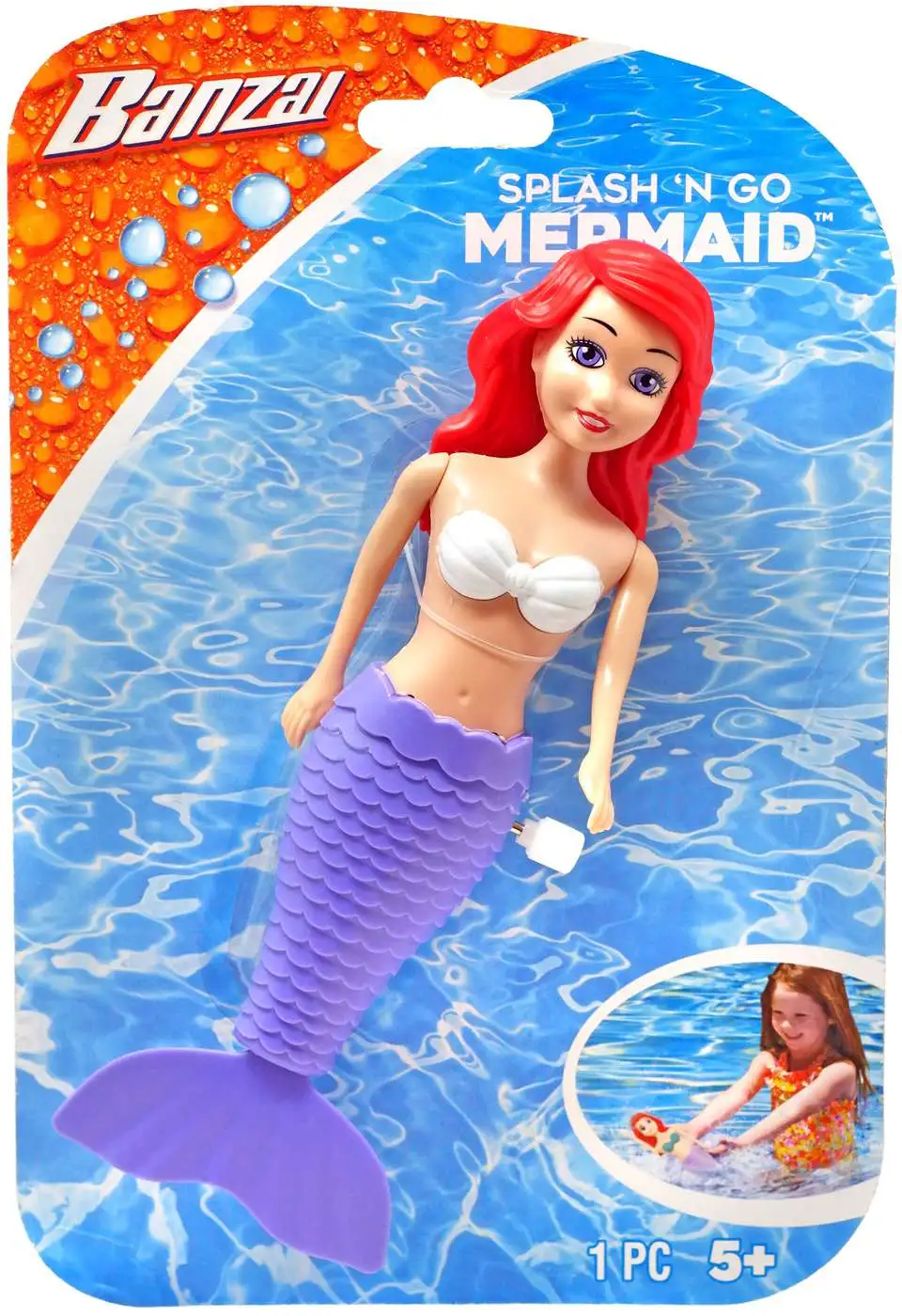 Banzai Splash 'n Go Mermaid Bath Toy [Purple Tail]