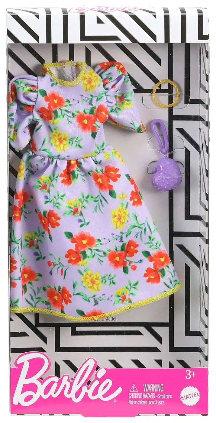 Ejendomsret fly hjerne Barbie Complete Look Purple Floral Dress Fashion Pack Mattel Toys - ToyWiz
