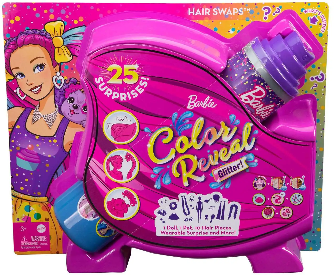 Barbie Color Reveal Glitter Cupcake Pink Surprise Doll 25 Surprises ...
