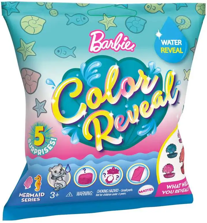 Barbie Color Reveal Mermaid Baby Doll with 5 Surprises, Rainbow Mermai –  GOODIES FOR KIDDIES