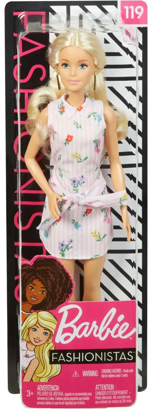 Fashionistas Barbie 13.25-Inch Doll #119 [Blonde with Pink Floral Dress, Damaged Package]