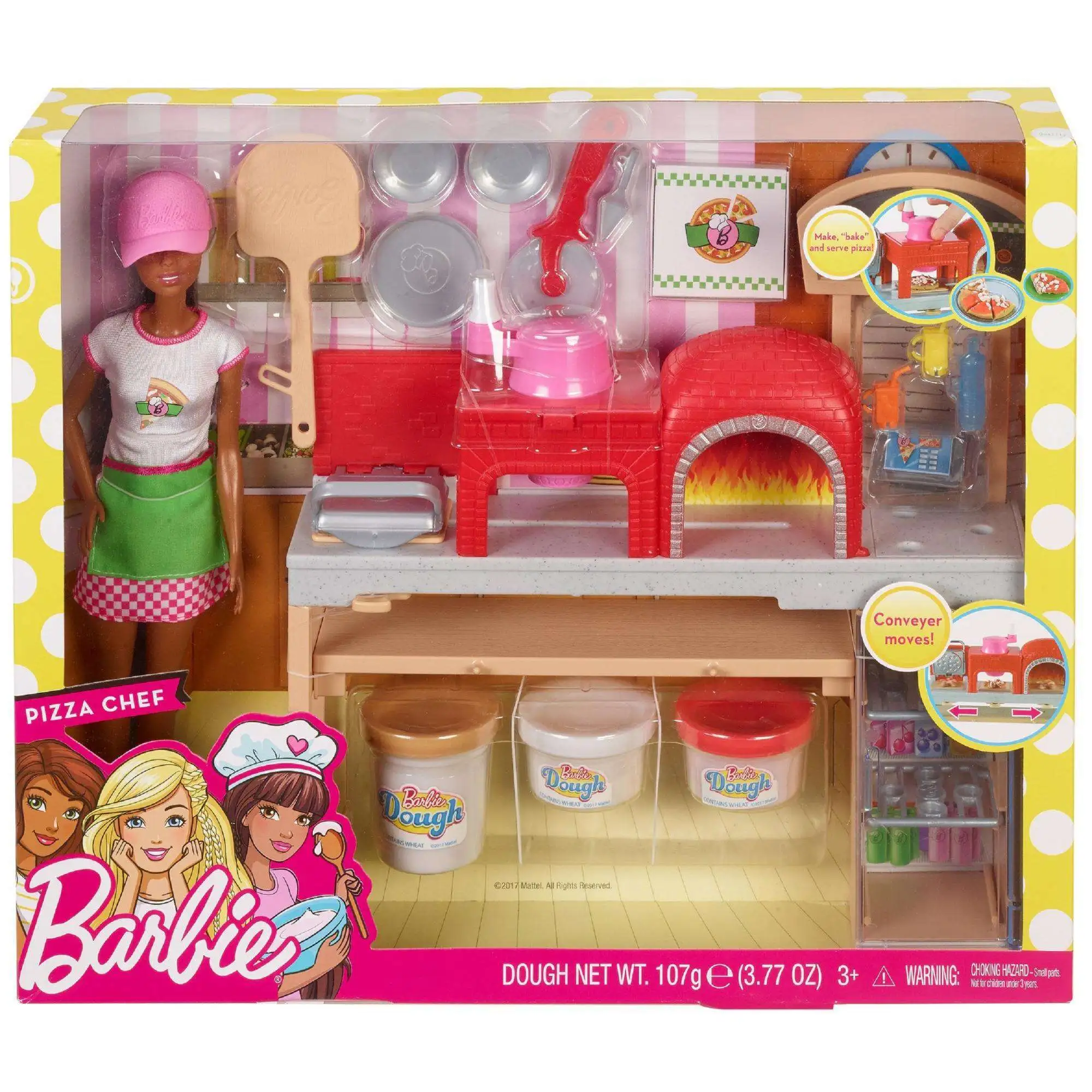 Imperativo Pastor hijo Barbie Pizza Chef Playset Brunette Version Mattel Toys - ToyWiz
