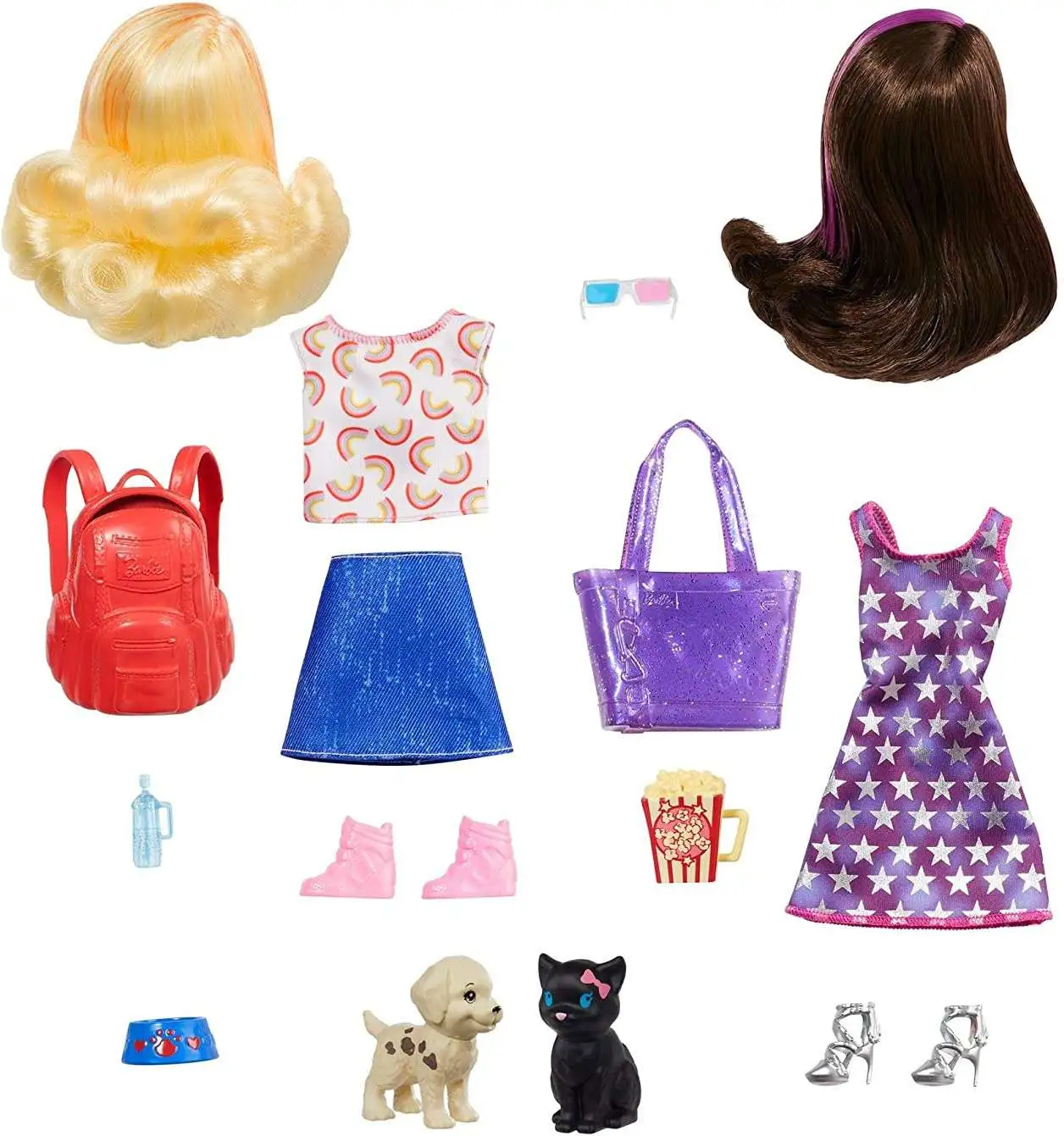 Barbie Color Reveal Dog Park Movie Night Ultimate Surprise Accessories 2 Pets Loose Mattel ToyWiz