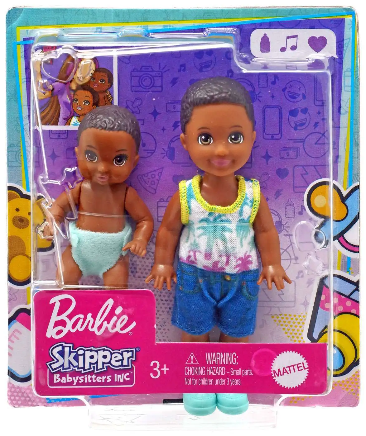 Tirannie Kinderachtig de wind is sterk Barbie Skipper Babysitters Inc Baby Toddler Mini Doll 2-Pack Brunette,  Tropical Tank, Damaged Package Mattel - ToyWiz