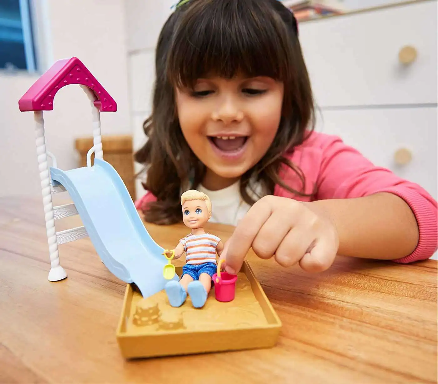 Barbie Skipper Babysitters Inc Playgroung Mini Playset Doll & Slide Set 