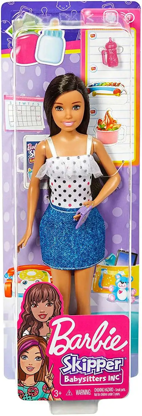 Skipper Babysitters Inc Barbie 10.5-Inch Doll [Brunette, Polka Dot Shirt]