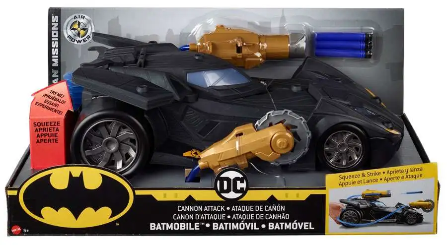 DC Batman Missions Cannon Attack Batmobile Vehicle Mattel Toys - ToyWiz