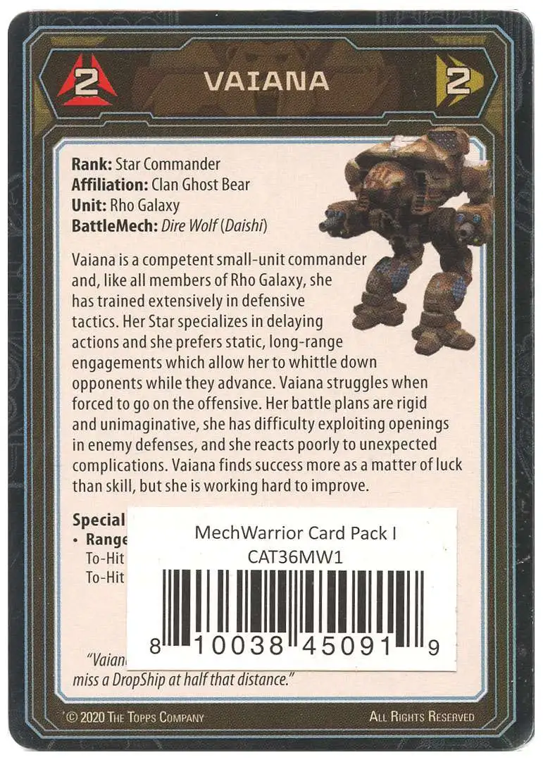 BattleTech MechWarrior Card Pack [#1]