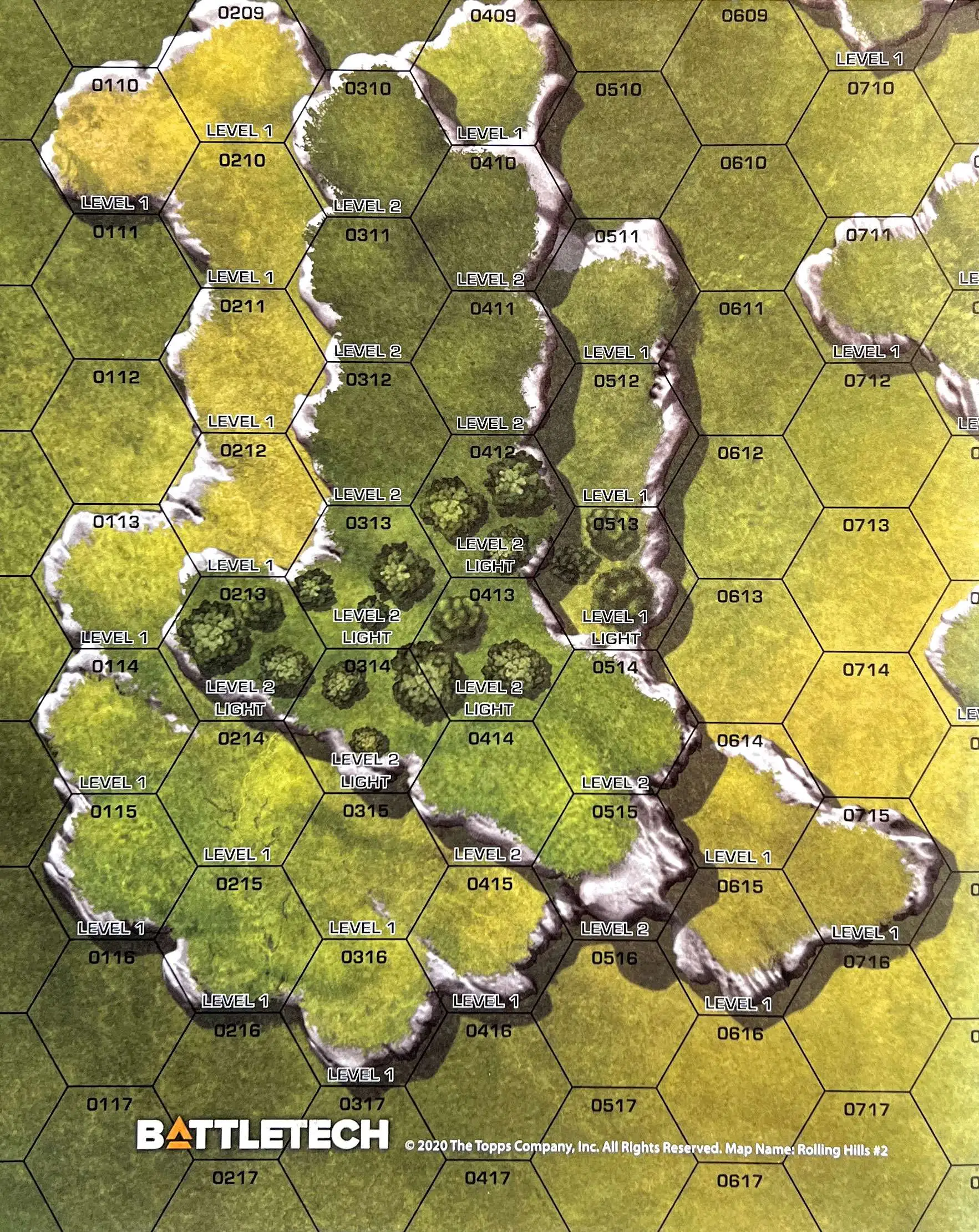 BattleTech Rolling Hills #2 / Barren Lands #2 Paper Full-Color Double-Sided Map [18" x 22" Loose]
