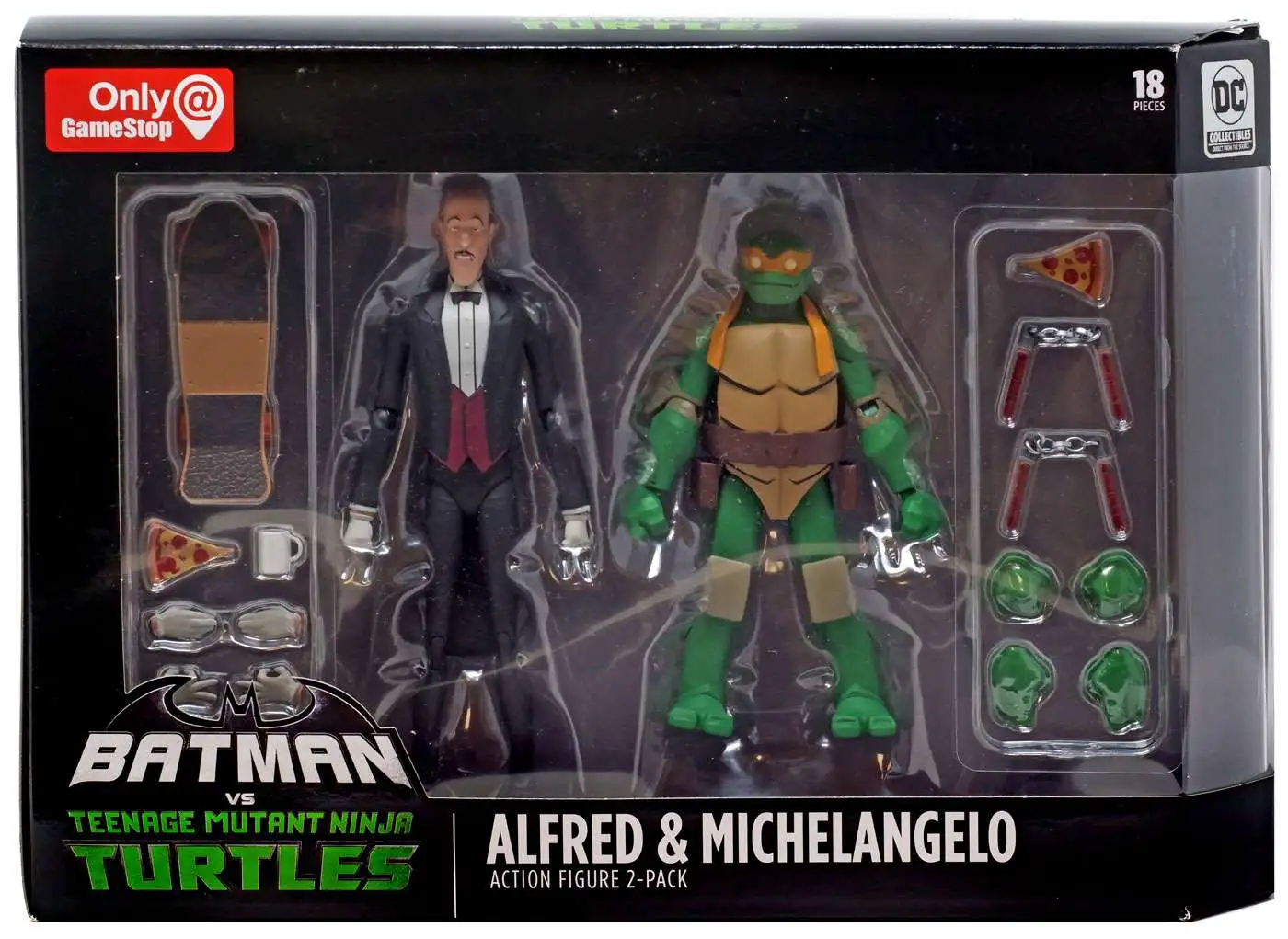 Batman VS TMNT 2pk Gamestop Alfred & Michelangelo Nickelodeon for sale online 