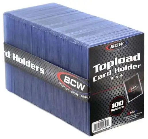 Card Supplies Toploader Series 3" X 4" Toploader Card Holders [100 Count]