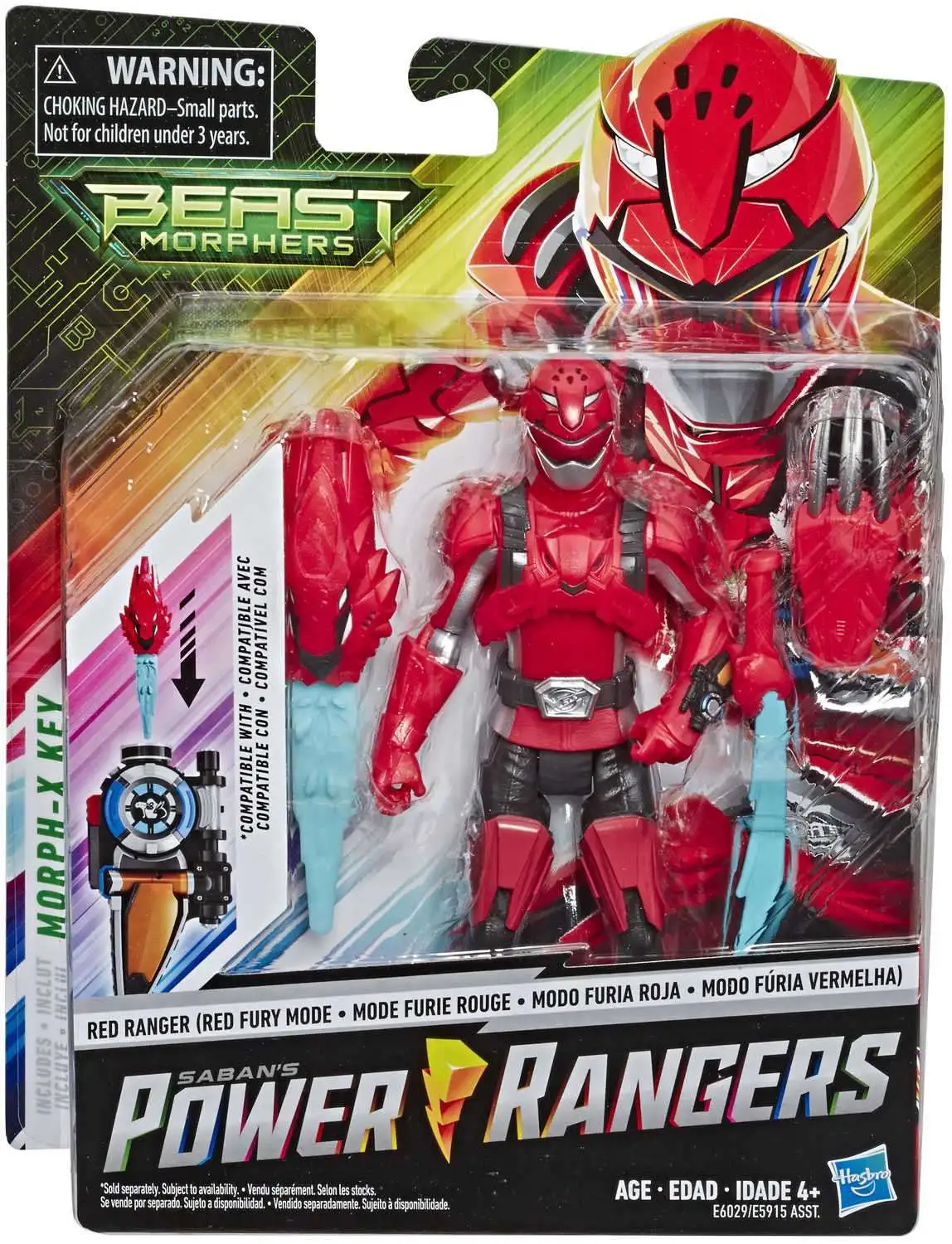 Hasbro Power Rangers Beast Morphers Silver Ranger 6in Action Figure for sale online 