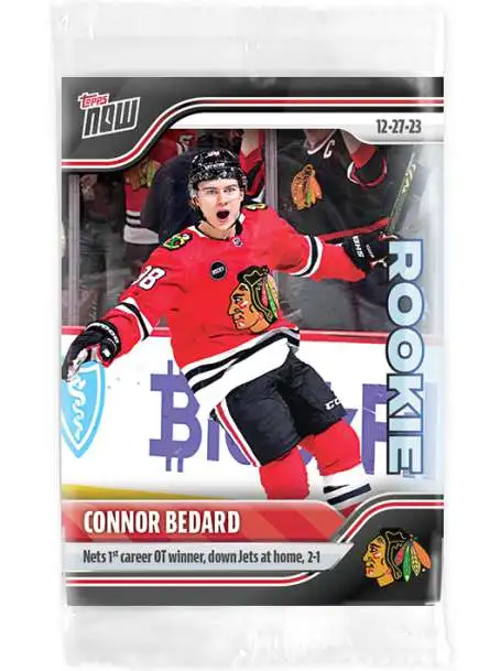 NHL Chicago Blackhawks 2023-24 NOW Hockey Connor Bedard Single Sticker Card #72 [Rookie, Nets 1st Career OT Winner]