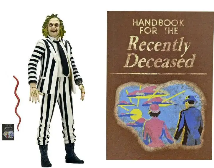 NECA Beetlejuice Exclusive Deluxe Action Figure [Striped Suit, Includes Handbook Journal & Snake]