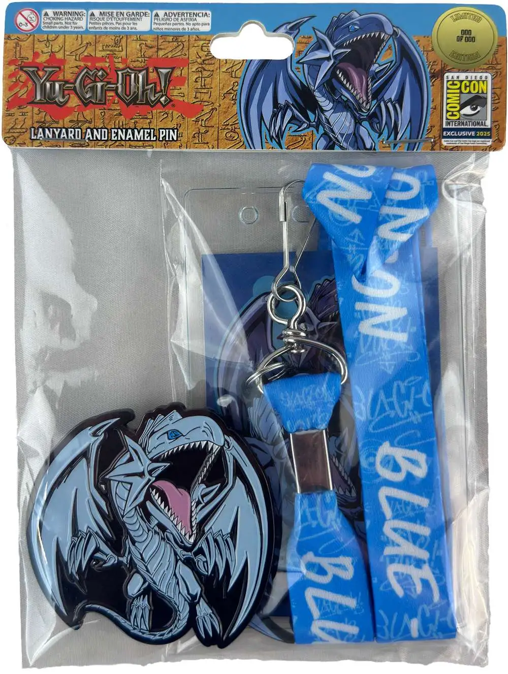 YuGiOh Blue-Eyes White Dragon Exclusive Lapel Pin Lanyard