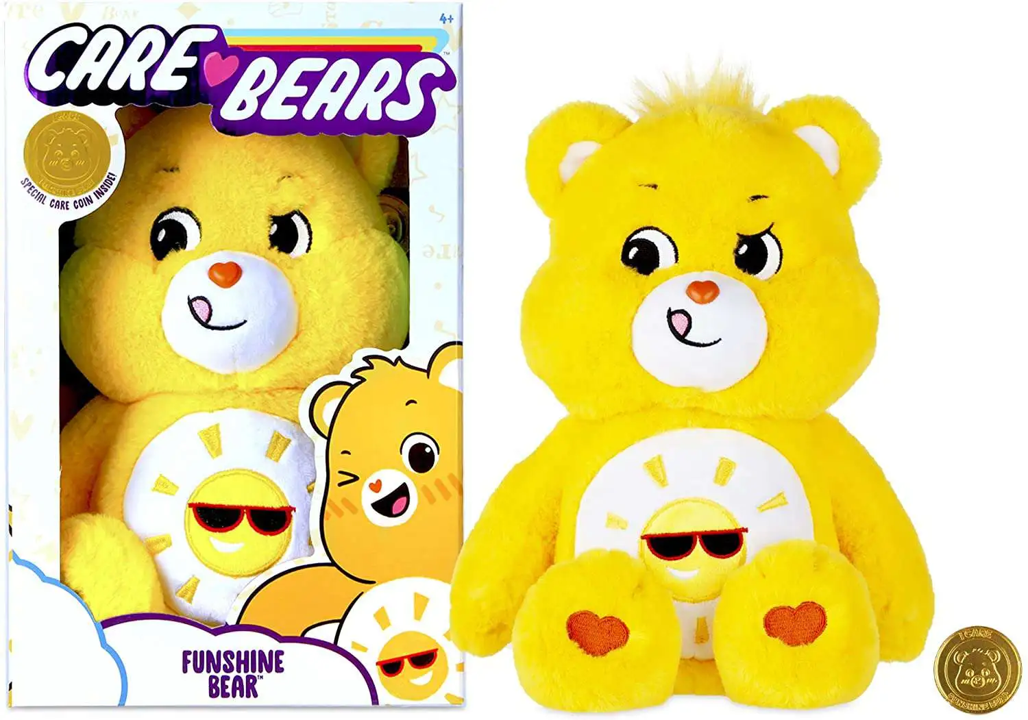 Care Bears Funshine Bear 14-Inch Plush with Collectible Coin