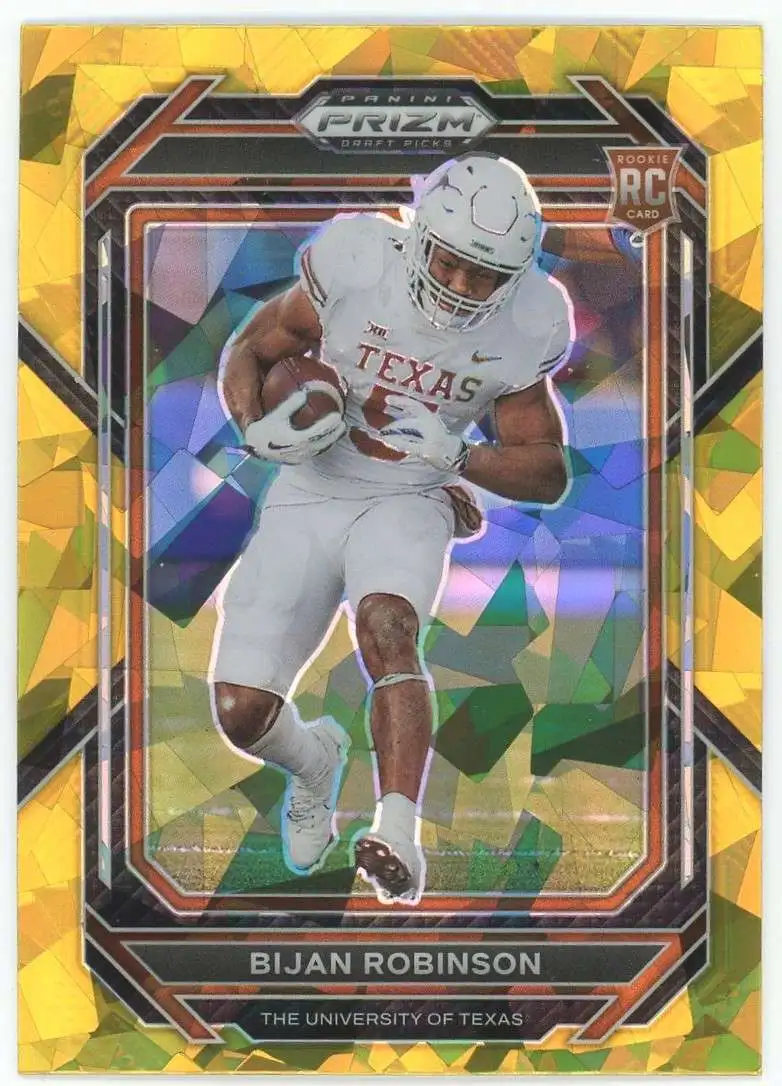 NFL 2023 Panini Prizm Draft Picks Gold Ice Prizm Bijan Robinson #115 [Rookie]