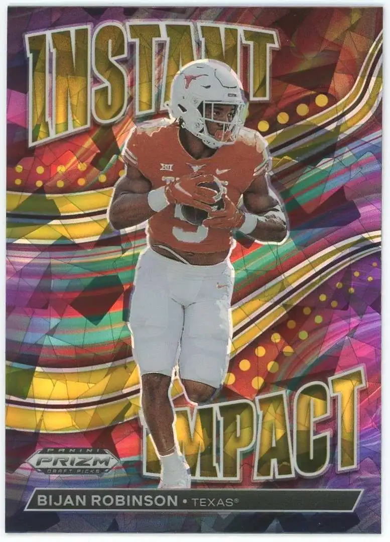 NFL 2023 Panini Prizm Draft Picks Gold Ice Prizm Bijan Robinson II-17 [Rookie, Instant Impact]