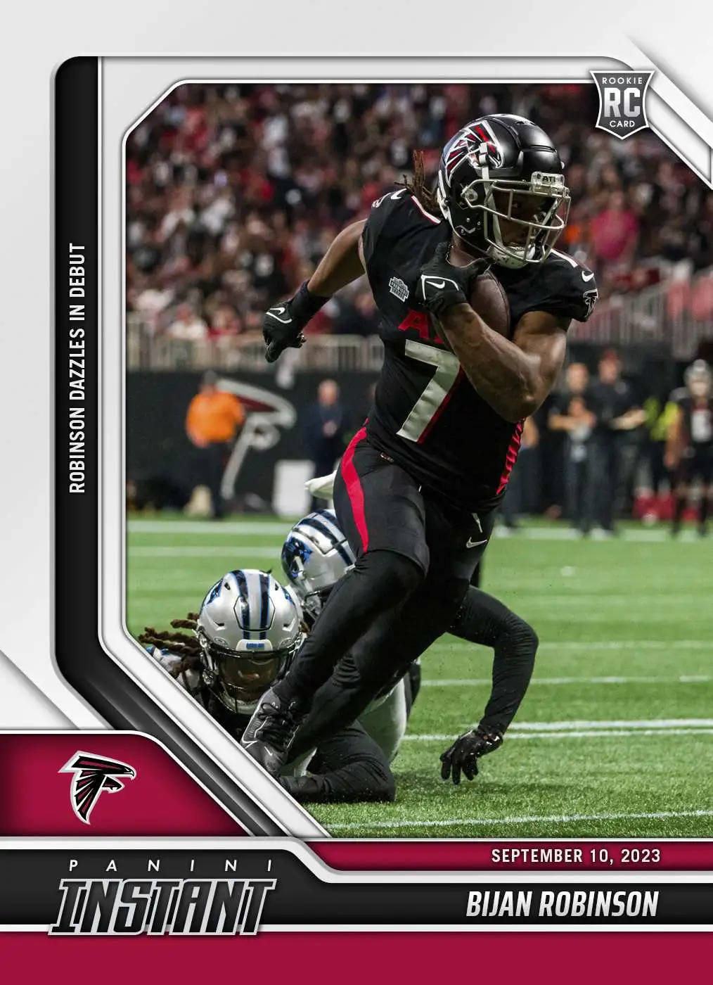 NFL Atlanta Falcons 2023 Panini Instant Football Bijan Robinson #1 [Rookie, Dazzles in Debut]