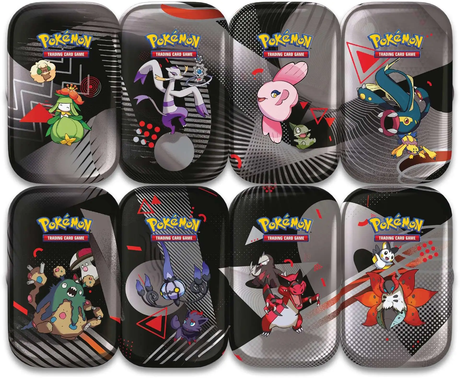 Pokemon Scarlet & Violet Black Bolt & White Flare Unova Set of 8 Unova Mini Tins