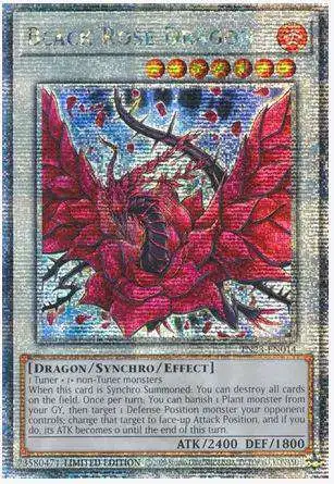 YuGiOh Trading Card Game 25th Anniversary Quarter Century Secret Rare Black Rose Dragon TN23-EN014