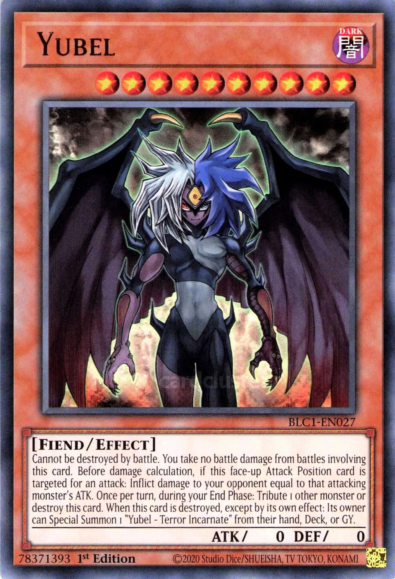 YuGiOh Trading Card Game Battles of Legend Chapter 1 Single Card Ultra Rare  Yubel BLC1-EN027 Gold Name Version - ToyWiz