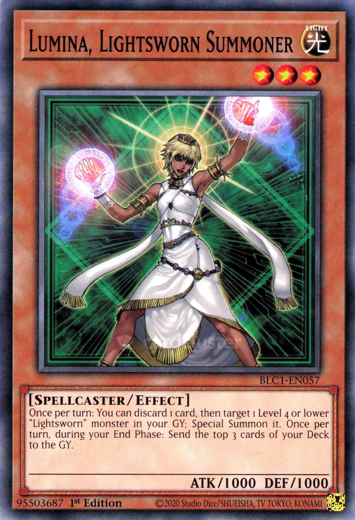 YuGiOh Trading Card Game Battles of Legend: Chapter 1 Common Lumina, Lightsworn Summoner BLC1-EN057