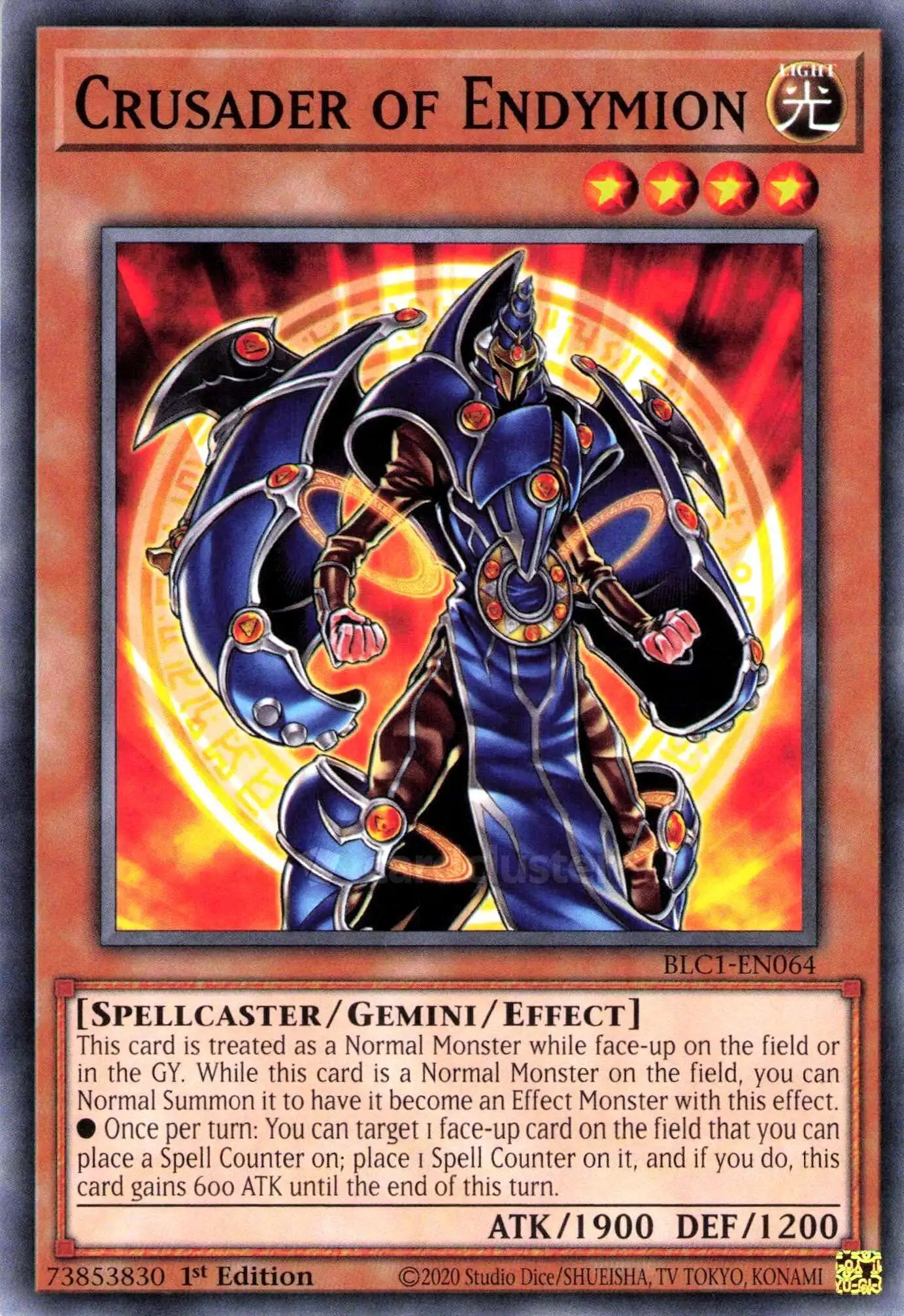 YuGiOh Trading Card Game Battles of Legend: Chapter 1 Common Crusader of Endymion BLC1-EN064