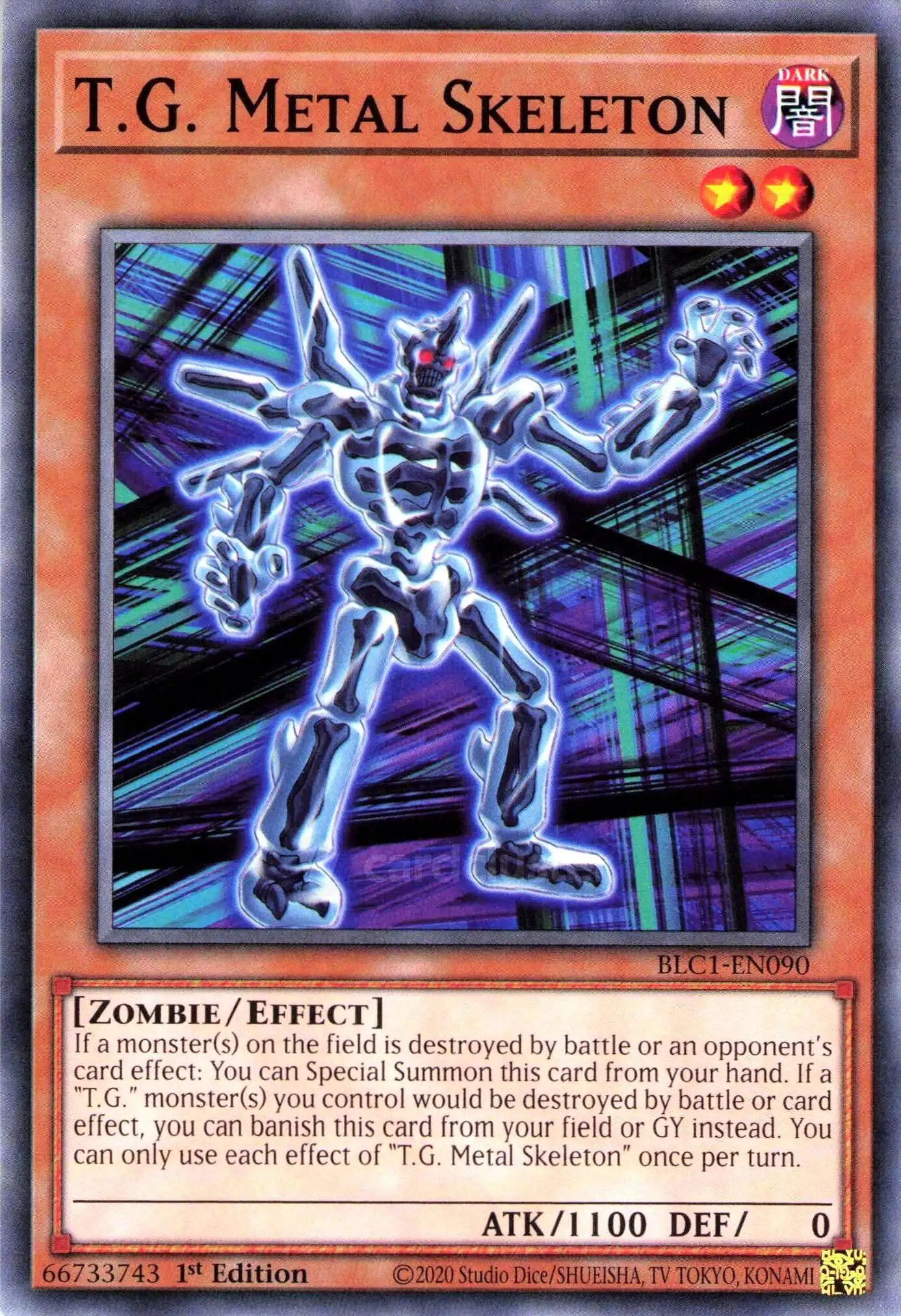 YuGiOh Trading Card Game Battles of Legend: Chapter 1 Common T.G. Metal Skeleton BLC1-EN090