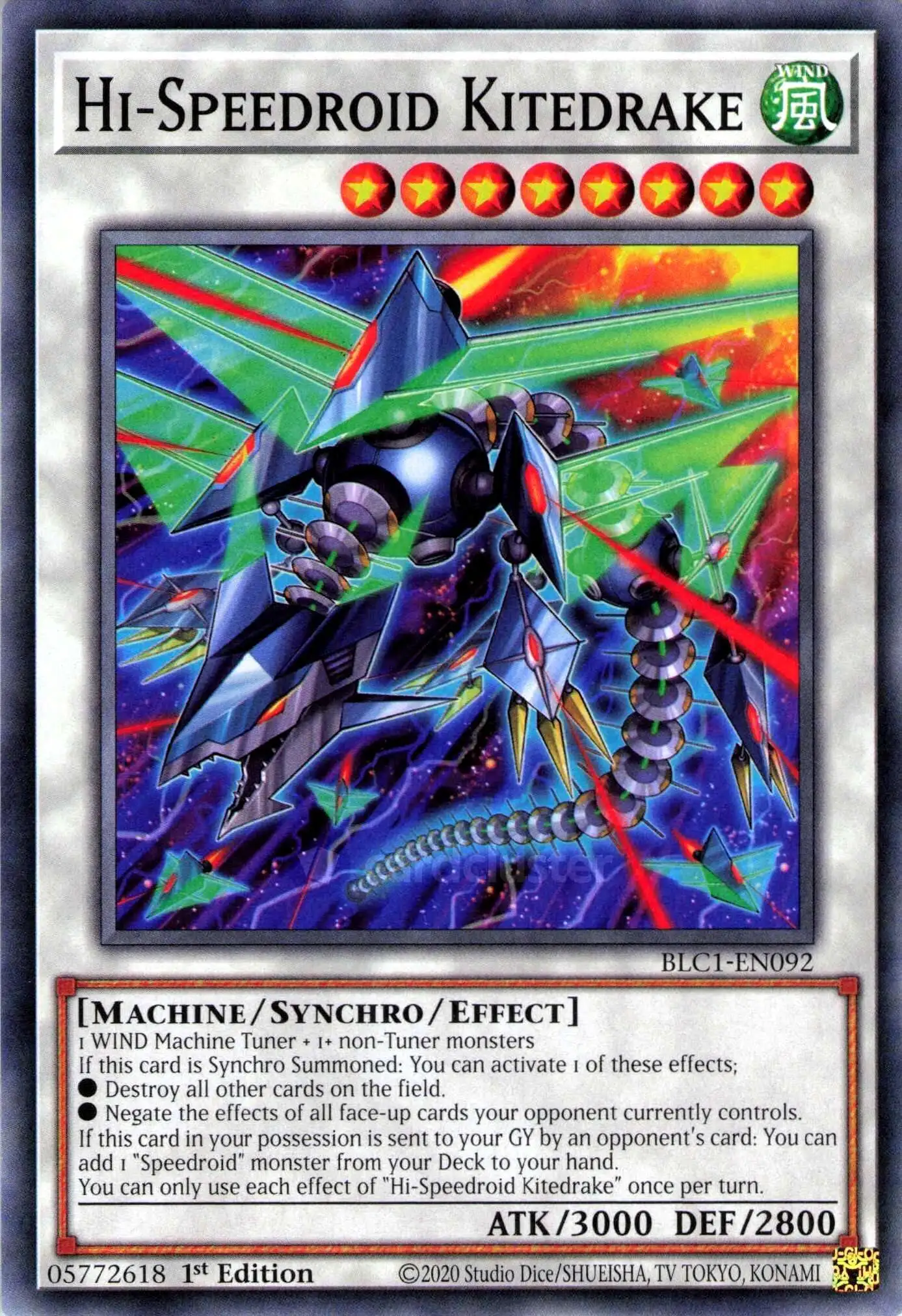 YuGiOh Trading Card Game Battles of Legend: Chapter 1 Common Hi-Speedroid Kitedrake BLC1-EN092