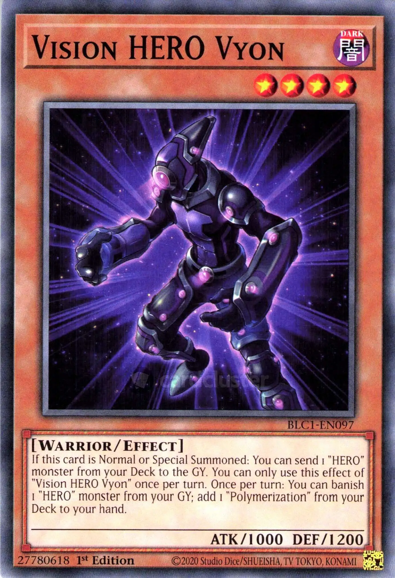 YuGiOh Trading Card Game Battles of Legend: Chapter 1 Common Vision HERO Vyon BLC1-EN097