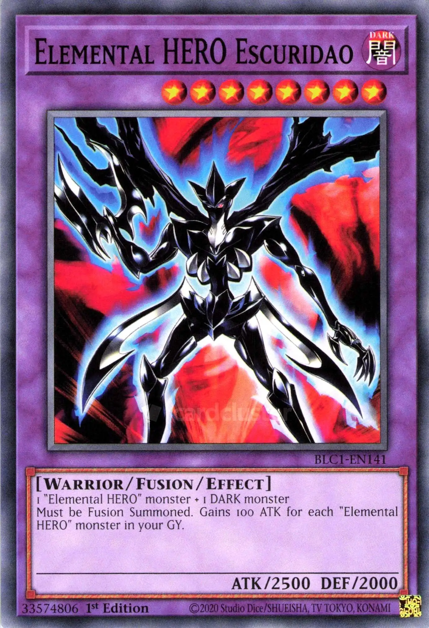 YuGiOh Trading Card Game Battles of Legend: Chapter 1 Common Elemental HERO Escuridao BLC1-EN141