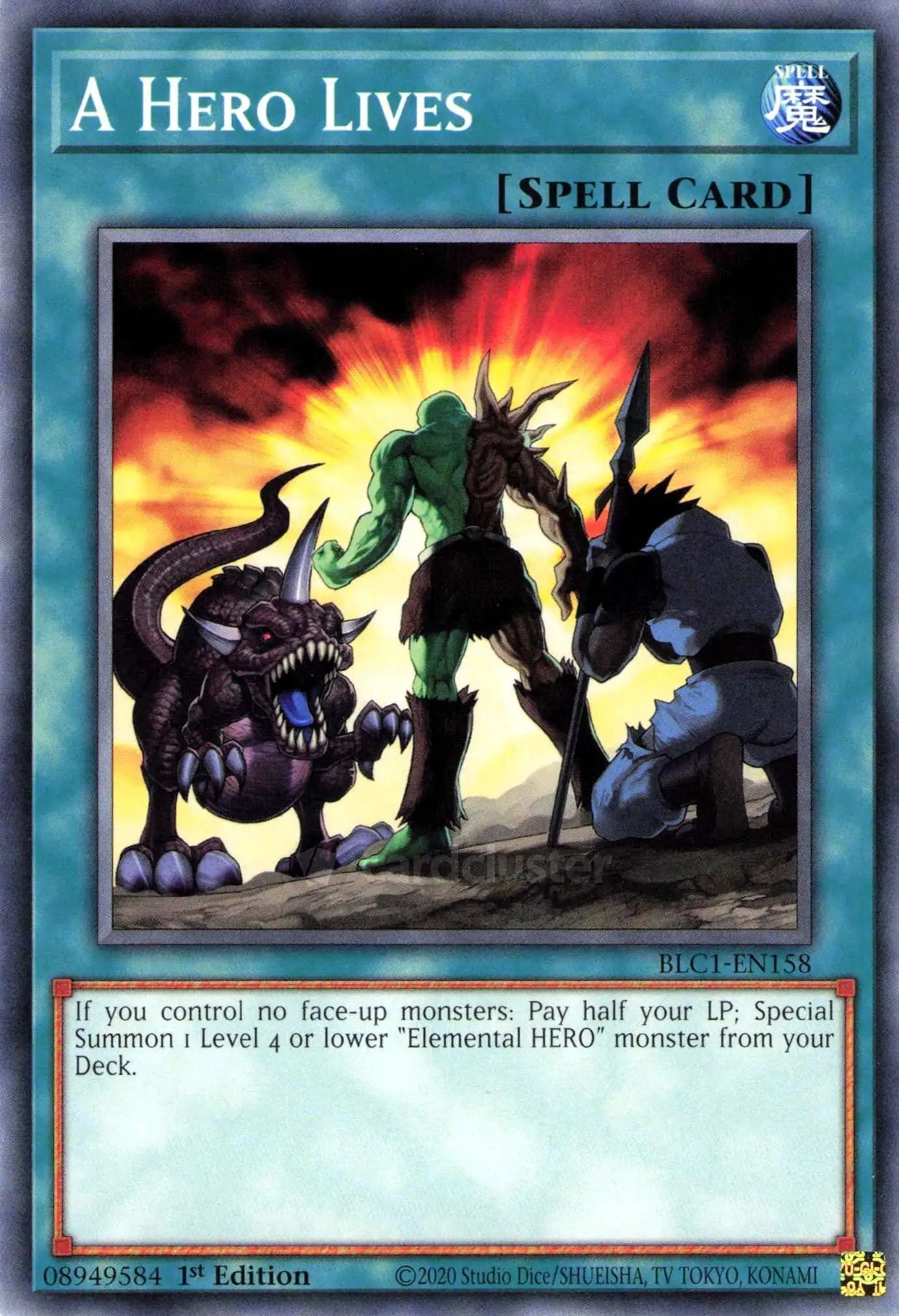 YuGiOh Trading Card Game Battles of Legend: Chapter 1 Common A Hero Lives BLC1-EN158