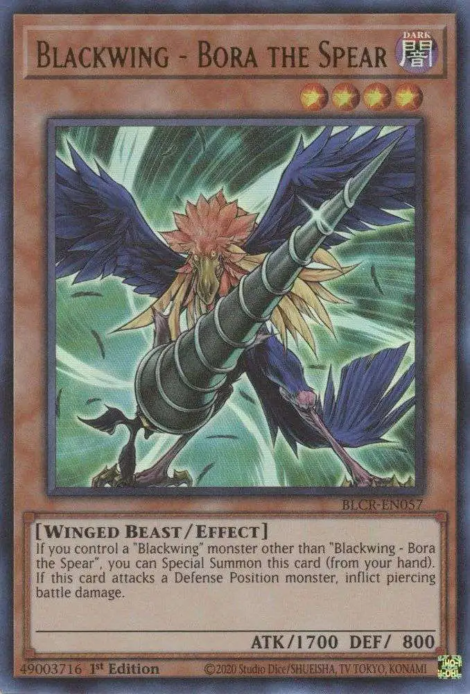 YuGiOh Battles of Legend Crystal Revenge Ultra Rare Blackwing - Bora the Spear BLCR-EN057