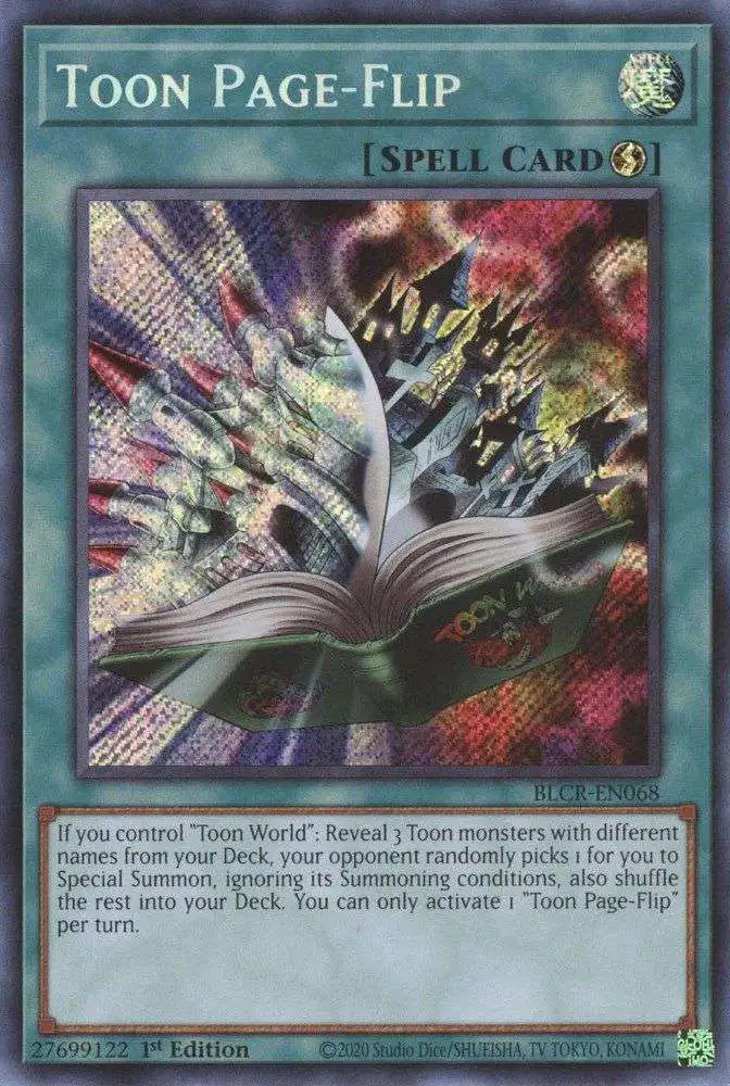 YuGiOh Battles of Legend Crystal Revenge Secret Rare Toon Page-Flip  BLCR-EN068