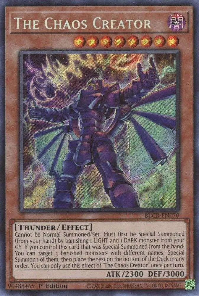 YuGiOh Battles of Legend Crystal Revenge Single Card Secret Rare The Chaos Creator BLCR-EN070 - ToyWiz YuGiOh Battles of Legend Crystal Revenge Single Card Secret Rare The Chaos Creator BLCR-EN070 - ToyWiz