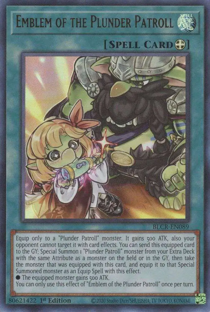 YuGiOh Battles of Legend Crystal Revenge Ultra Rare Emblem of the Plunder Patroll BLCR-EN089