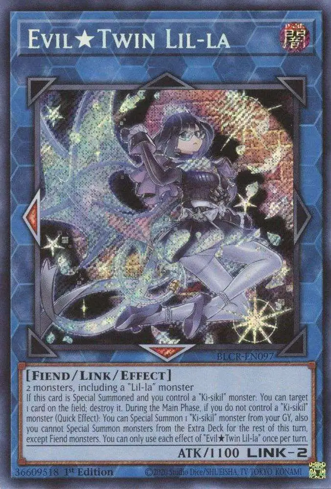 YuGiOh Battles of Legend Crystal Revenge Secret Rare EvilTwin Lil-la BLCR-EN097