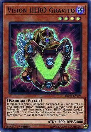 YuGiOh Battles of Legend: Hero's Revenge Ultra Rare Vision HERO Gravito BLHR-EN009