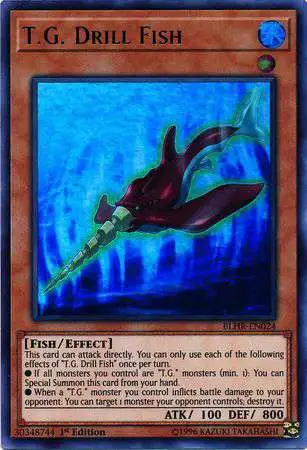 YuGiOh Battles of Legend: Hero's Revenge Ultra Rare T.G. Drill Fish BLHR-EN024