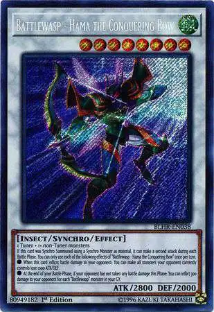 YuGiOh Battles of Legend: Hero's Revenge Secret Rare Battlewasp - Hama the Conquering Bow BLHR-EN038