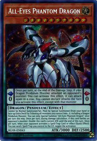 YuGiOh Battles of Legend: Hero's Revenge Secret Rare All-Eyes Phantom Dragon BLHR-EN043