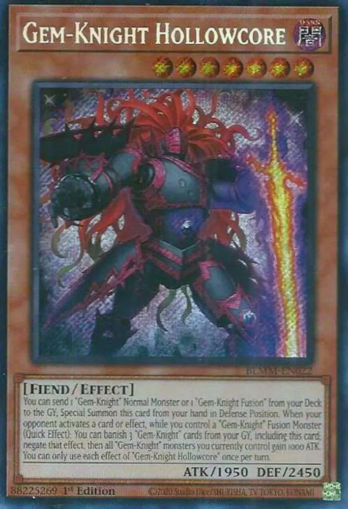 YuGiOh Trading Card Game Battles of Legend Monster Mayhem Single Card Secret Rare Gem-Knight Hollowcore BLMM-EN022 - ToyWiz YuGiOh Trading Card Game Battles of Legend Monster Mayhem Single Card Secret Rare Gem-Knight Hollowcore BLMM-EN022 - ToyWiz