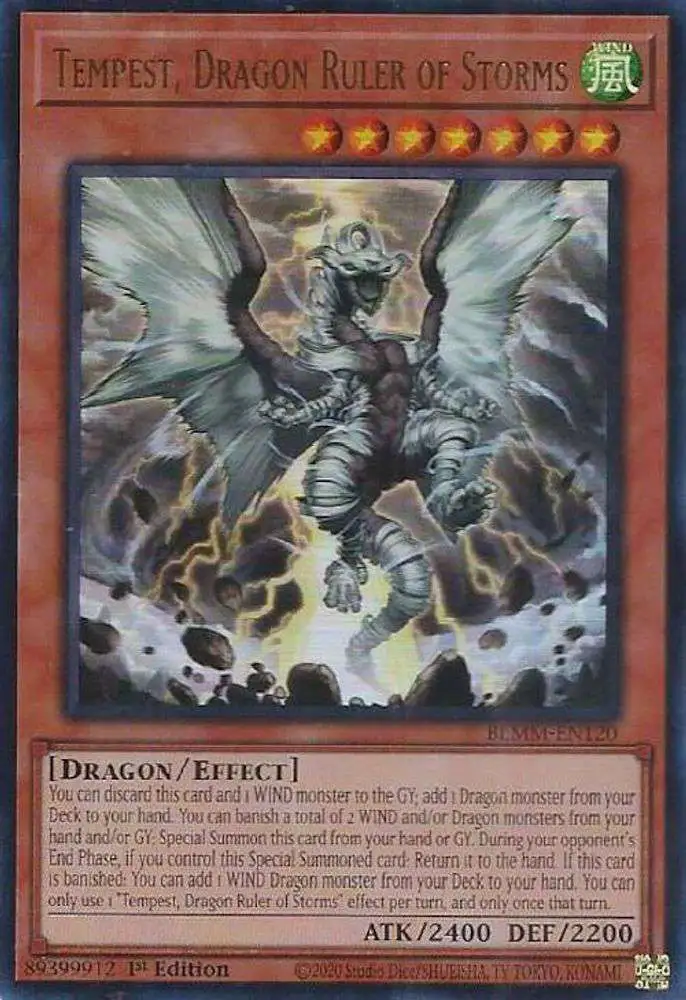 YuGiOh Trading Card Game Battles of Legend: Monster Mayhem Ultra Rare Tempest, Dragon Ruler of Storms BLMM-EN120