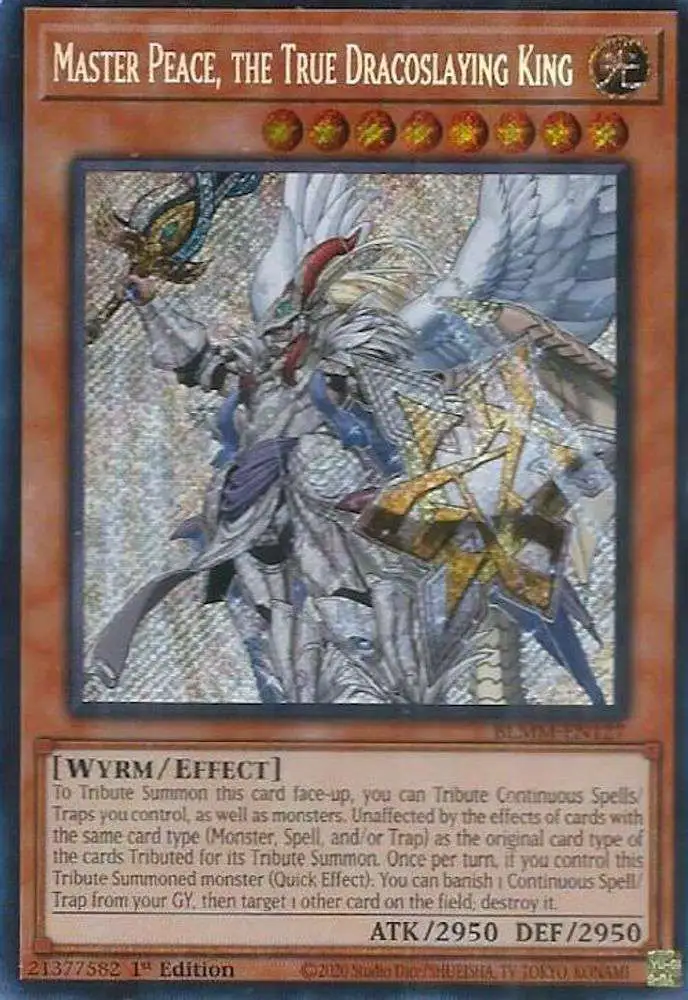 YuGiOh Trading Card Game Battles of Legend Monster Mayhem Single Card Secret Rare Master Peace, the True Dracoslaying King BLMM-EN127 - ToyWiz YuGiOh Trading Card Game Battles of Legend Monster Mayhem Single Card Secret Rare Master Peace, the True Dracoslaying King BLMM-EN127 - ToyWiz